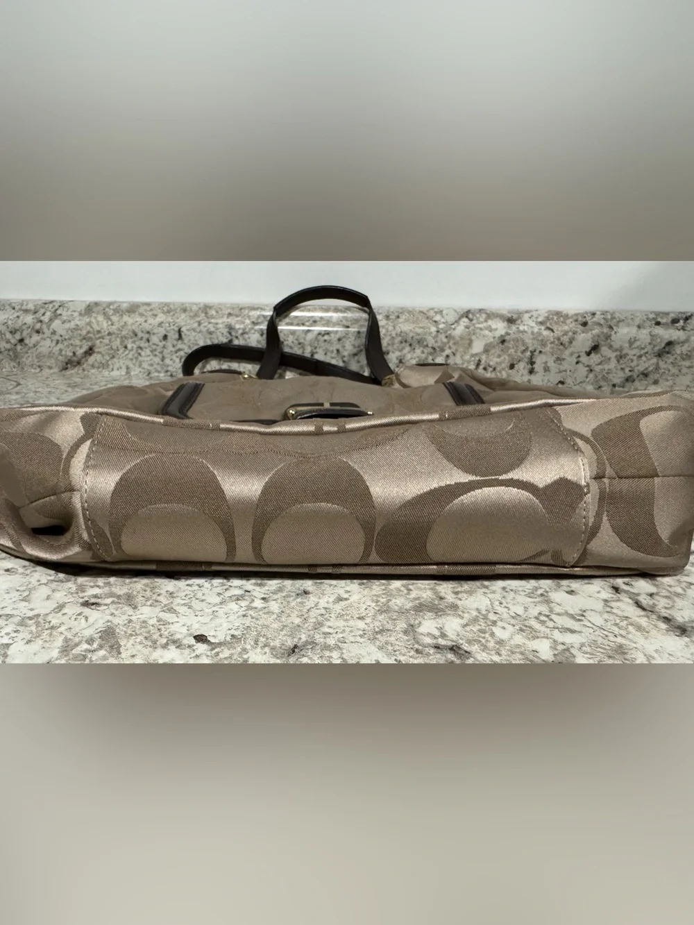 Coach Campbell Signature Hobo large shoulder bag Tan Logo Monogram